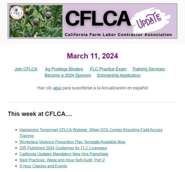 farm_labor's tweet photo. This week's newsletter headlines! https://t.co/erMPR2WLmf