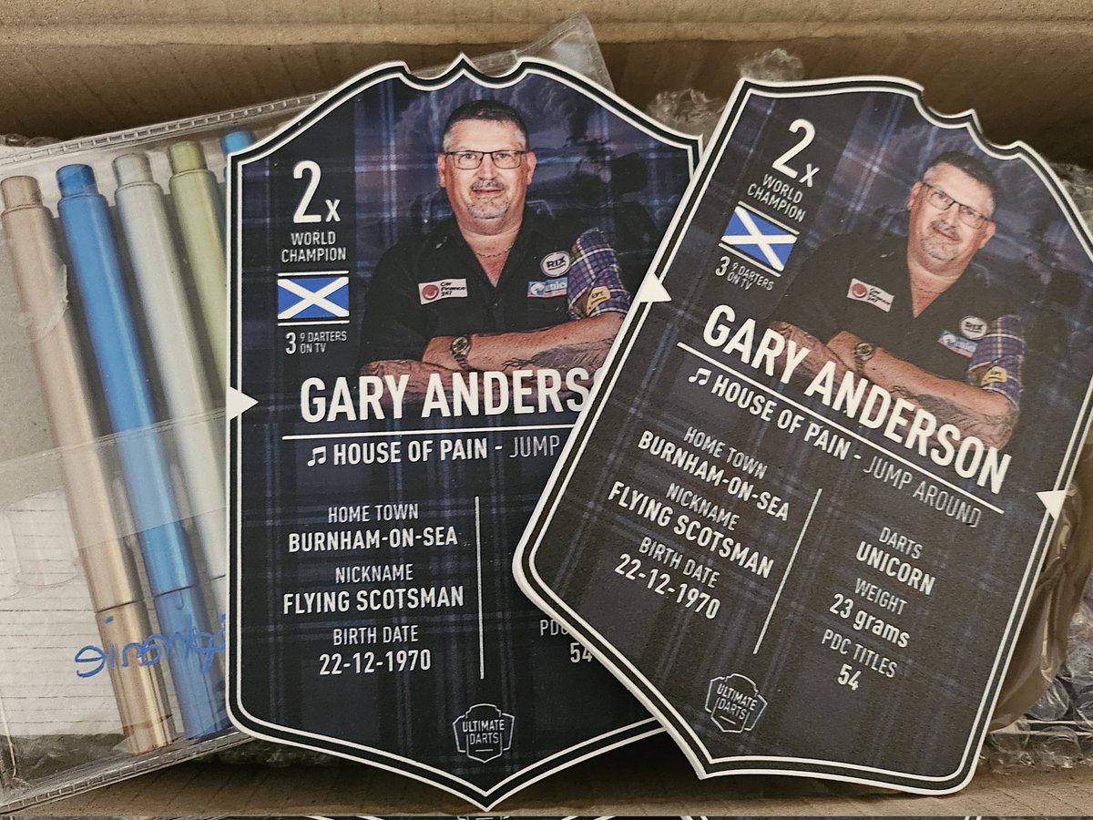 1/2 We are now able to take pre orders for the new 2024 Ultimate Darts Card for Gary. The cards will be priced at £27 for UK and £32 elsewhere