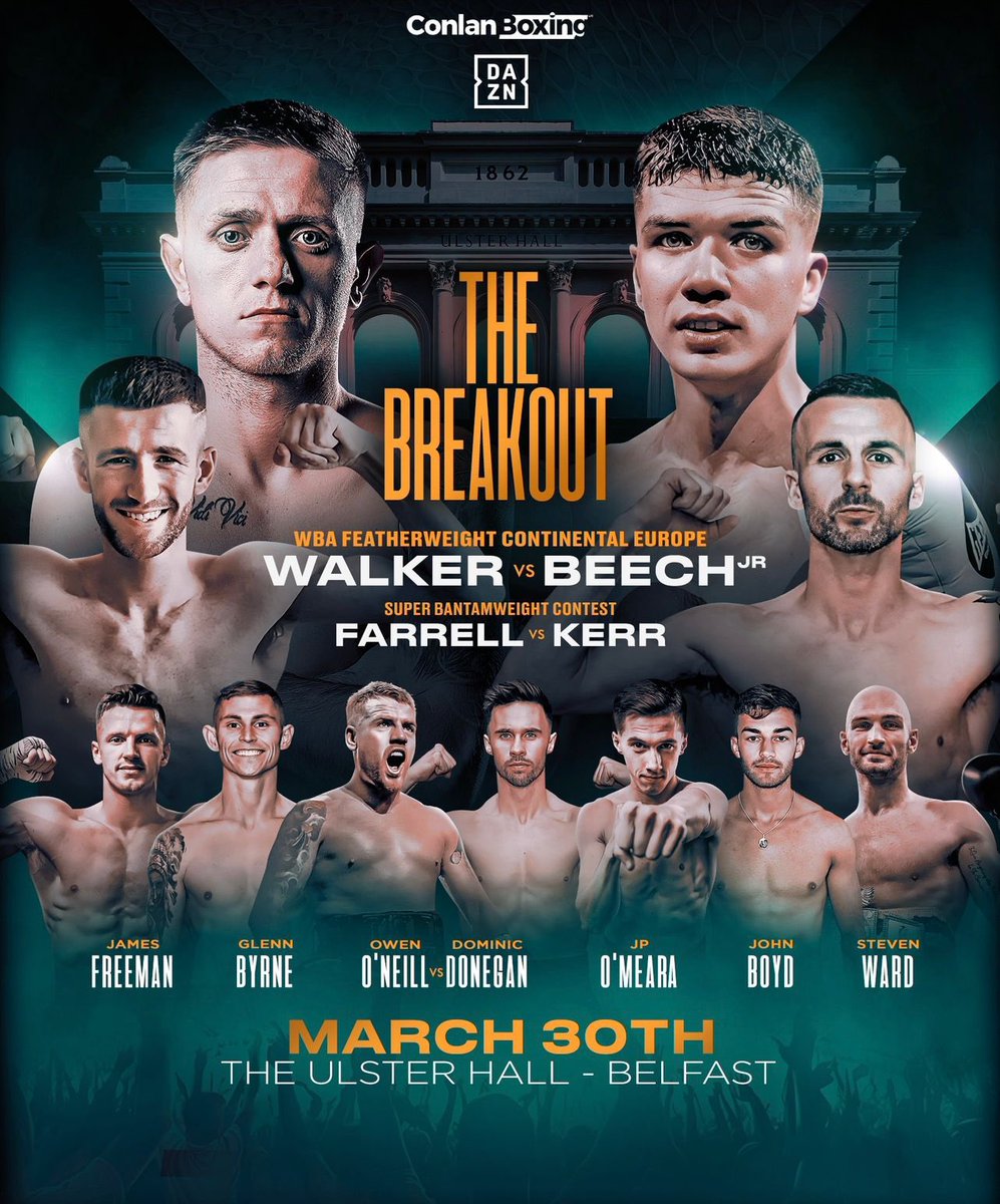 Another BIG night of boxing in Belfast coming 🔜

#WalkerBeechJnr | @ConlanBoxing