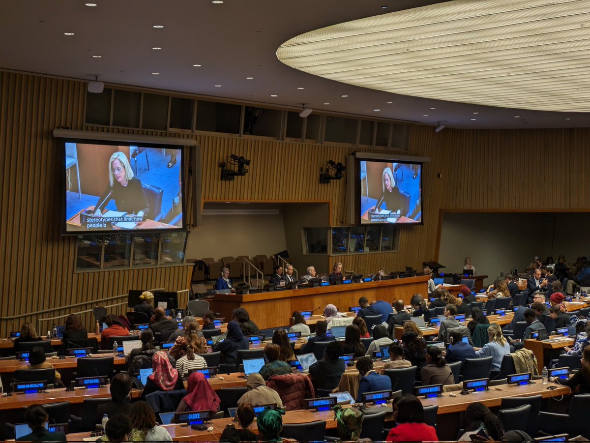 #CSW68 has kicked off with huge energy. We're listening to @SenKatyG list Australia's recent steps towards gender equality, including the new Nat Strat on Gender Equality, superannuation on paid parental leave and transparent gender wage gap data. A good moment.