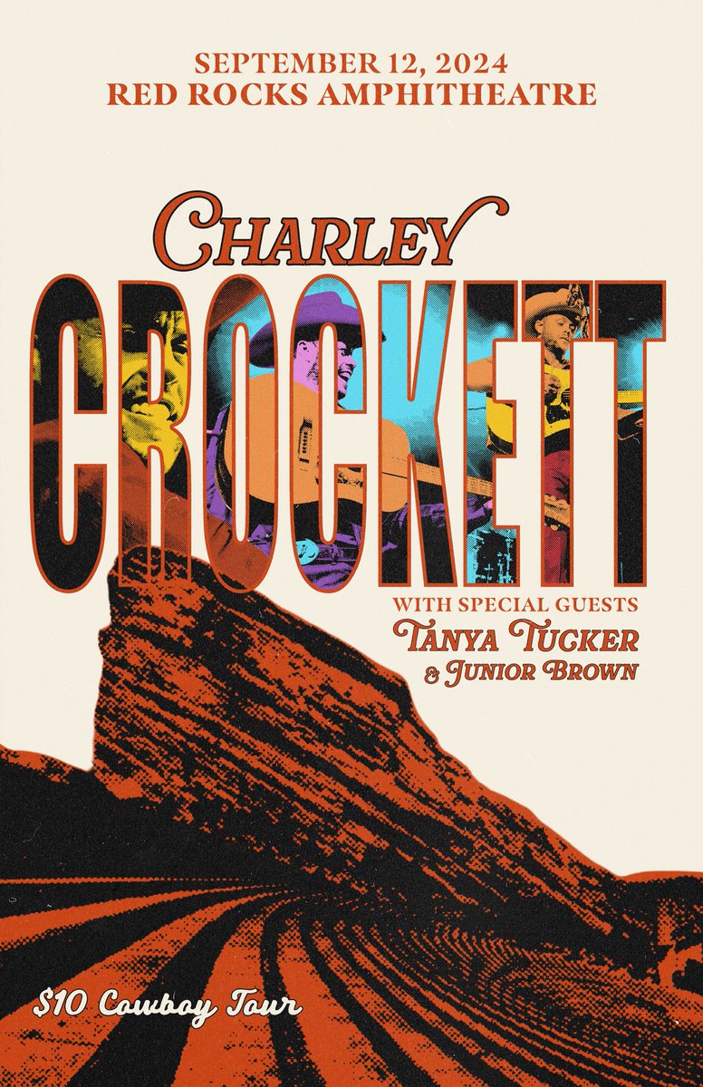Colorado!!!! I’m so excited to join @CharleyCrockett at @RedRocksCO September 12, 2024! tanyatucker.com/tour to sign up for my presale password! Presale: Wednesday, 3/13 10:00 AM LOCAL Local Presale: Thursday, 3/14 10:00 AM LOCAL On Sale: Friday, 3/15 @ 10:00 AM LOCAL