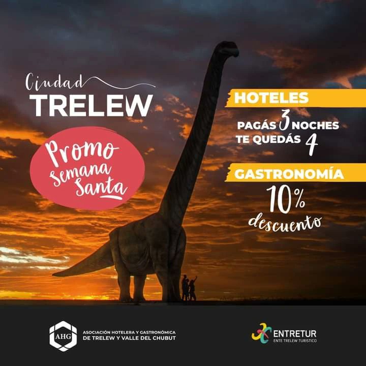 🛎️Además, ¡4 noches x 3 en hotelería y 10% de descuento en gastronomía!

¿Empezamos a planificar? 👉 Ingresá en trelewpatagonia.gov.ar o en la app #TrelewTurismo y ¡organizá tu escapada al corazón de la Patagonia! 🫶

#EntreturInvita
#SemanaSanta2024
#CiudadTrelew