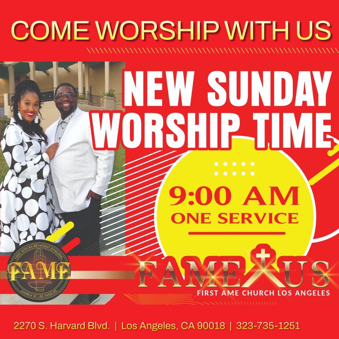 FAME has combined its two worship services into one service that now begins at 9am every Sunday. #firstamechurchlosangeles #firstamechurchla #famelosangeles #famedanielfast #firstchurchlosangeles #FAMEUS #famelaca #firstamelaca #famesnewworshiptime #firstamenewworshiptime