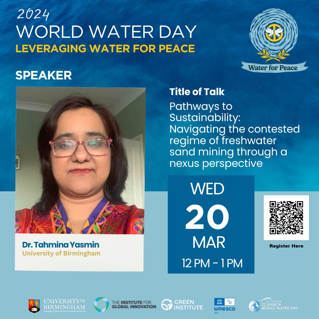 Delighted to be part of this year's #worldwaterday organised by the @unibirmingham to discuss #conflicts #complexity #communityengagement #freshwater #sand #mining #developingcountries #nexusthinking #leveraging #waterforpeace.
