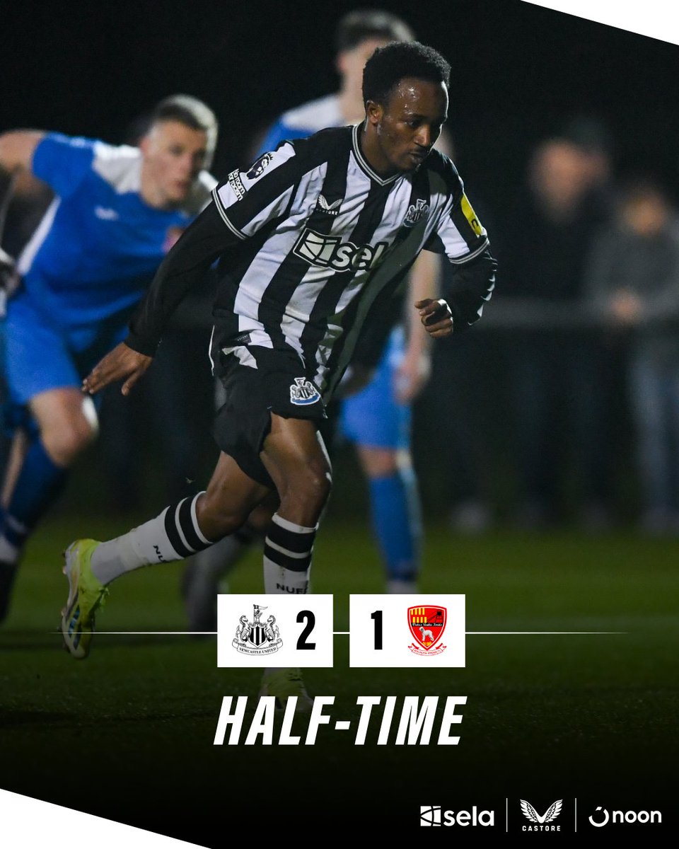 ⏱️ A slender lead at the break for #NUFC's U21s in tonight's Northumberland Senior Cup quarter-final tie.

⚫️⚪️