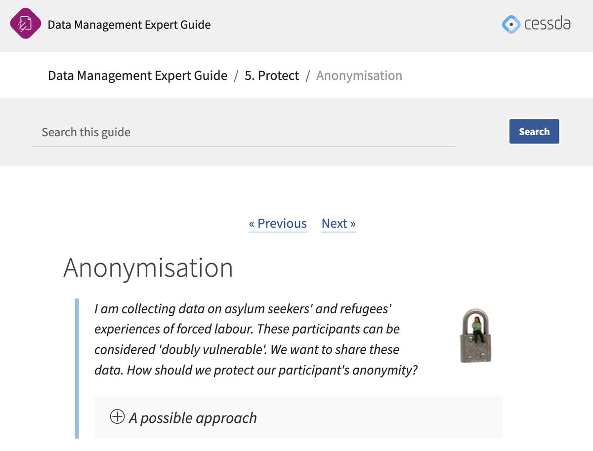 Anonymisation of #qualitative and #quantitative data can be tricky! The CESSDA #DMEG can help you, with a whole section dedicated to data protection and #anonymisation of data holdings. 🔒🔓#GDPR ▶️ dmeg.cessda.eu/Data-Managemen… @UKDataService @gesis_org #DMMonday