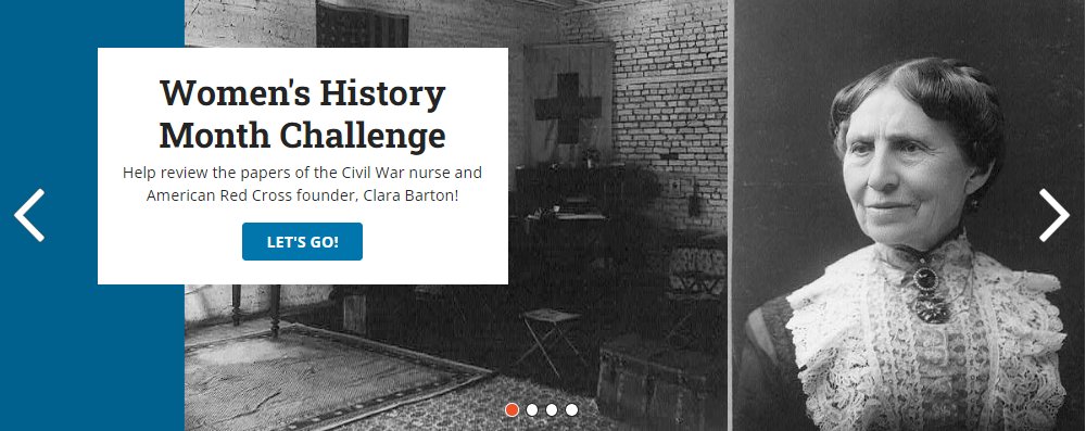 This #WomensHistoryMonth we challenge you to review transcriptions of the Clara Barton Papers. Learn about the life of this incredible woman - from Angel of the Battlefield to founder of the American Red Cross - and make her legacy more accessible to all! crowd.loc.gov/campaigns/clar…
