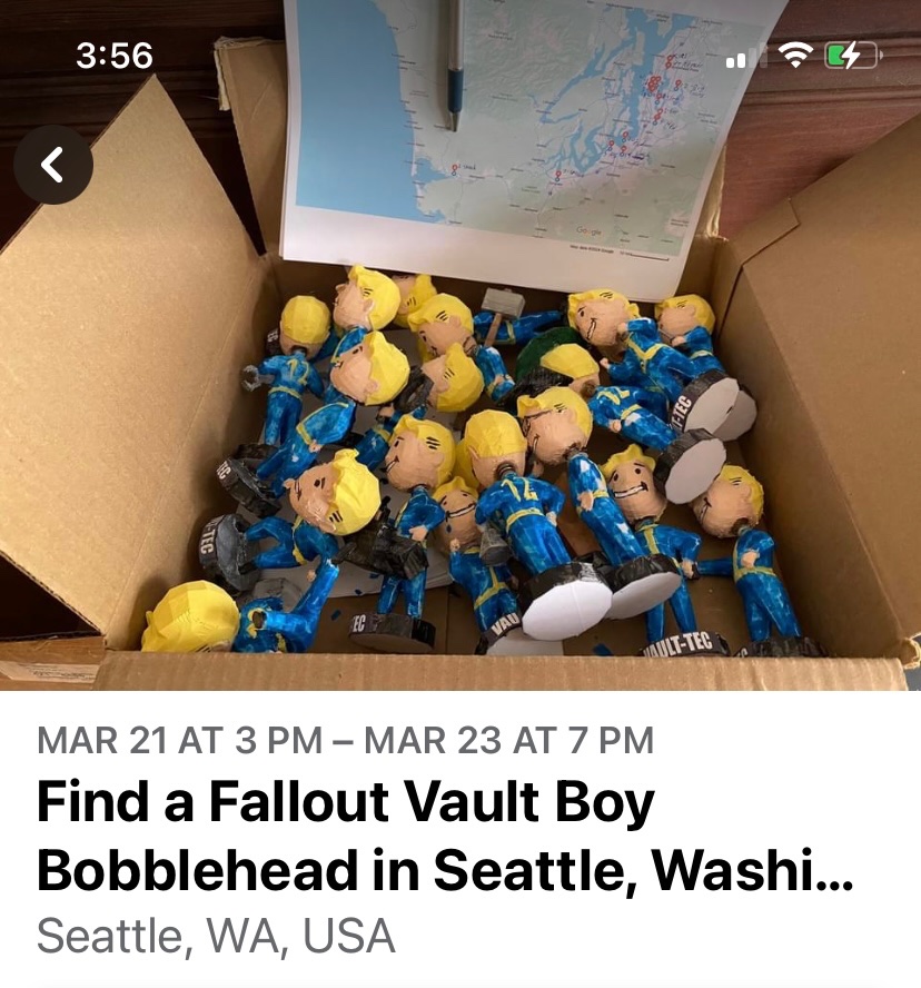 That Guy With A Game Boy Camera (@thatguywithaga1) on Twitter photo Attention Seattle <a href="/CityofSeattle/">City of Seattle</a> : I will visit your city next week and will leave behind a set of Fallout @fallout Vault Boy Bobbleheads. Keep it if you find it. #Fallout Attention Seattle <a href="/CityofSeattle/">City of Seattle</a> : I will visit your city next week and will leave behind a set of Fallout @fallout Vault Boy Bobbleheads. Keep it if you find it. #Fallout