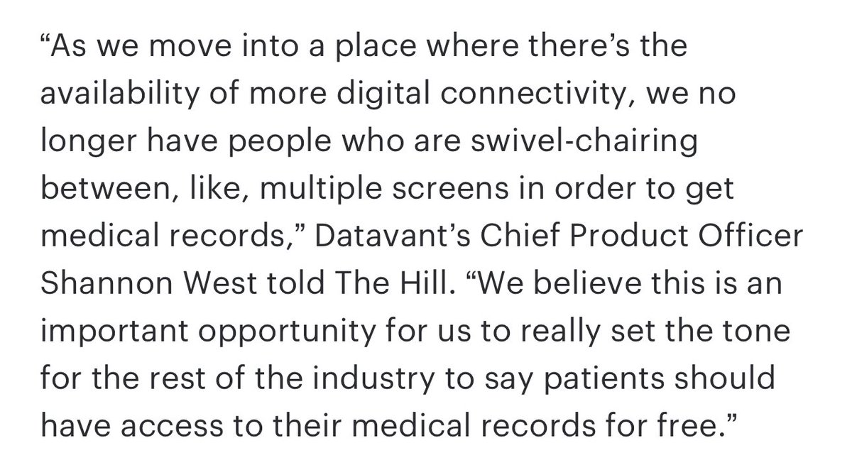 Thank you @sartin_shannon and @DatavantHQ for providing more than 2M patients FREE access to their health information each year!!! 👏🏻👏🏻👏🏻 thehill.com/policy/healthc…
