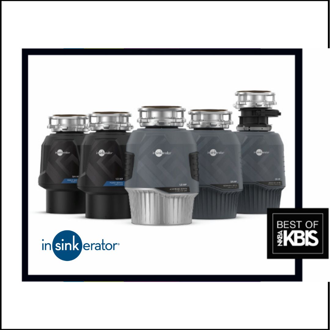 New InSinkerator Advances Series and Power Series garbage disposals feature Next Generation Technology. #KBIS #garbagedisposals #kitchentech #kitchenshowroom #kitchencleanup