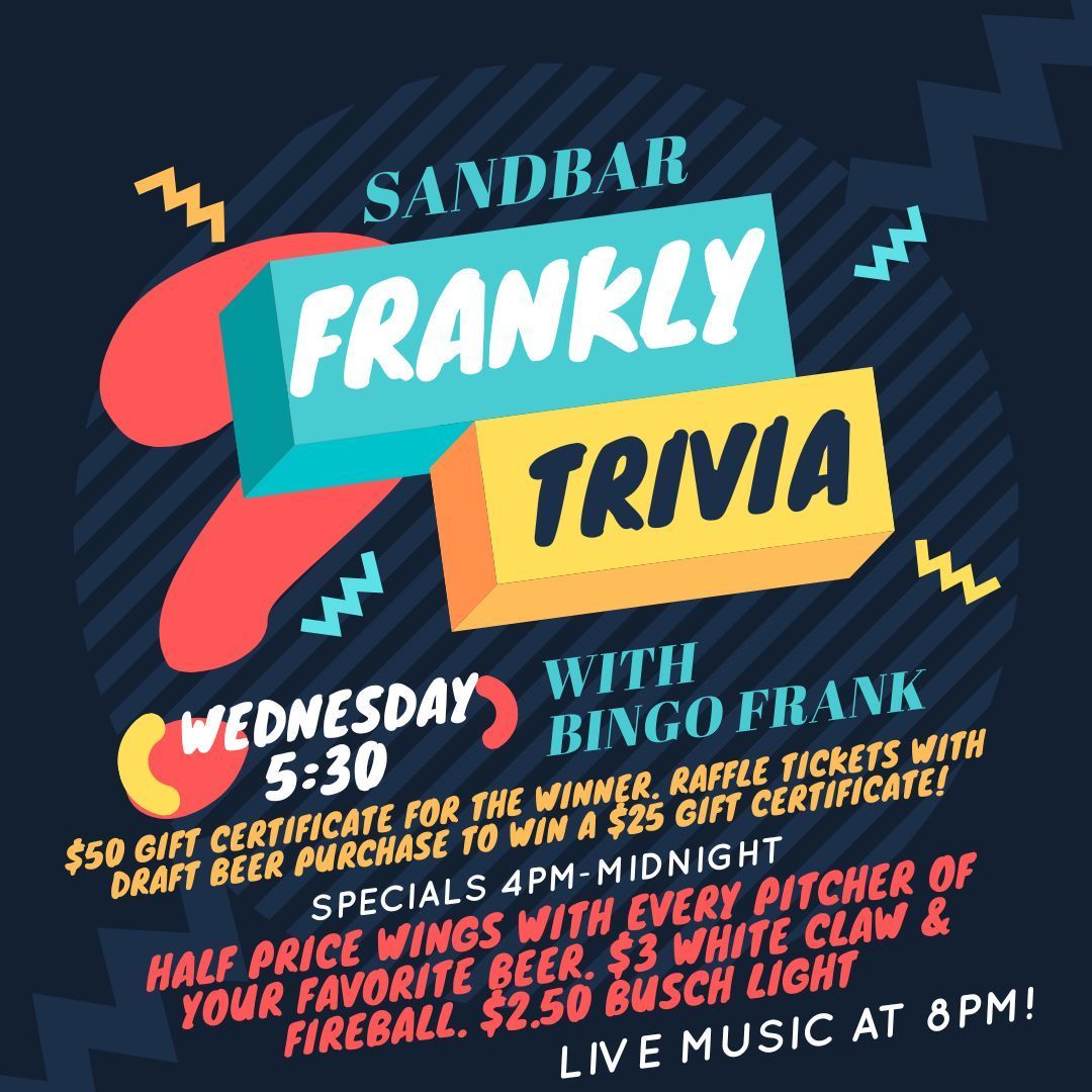 ❓We have a question for you. Actually we have about 30 of them!

Trivia Wednesday is almost here so grab your team and get here before 5:30. Your team can win $50, or $25 just for drinking!

🎸Then stick around for live music at 8! #cocoabeach

buff.ly/3Vjg3fP