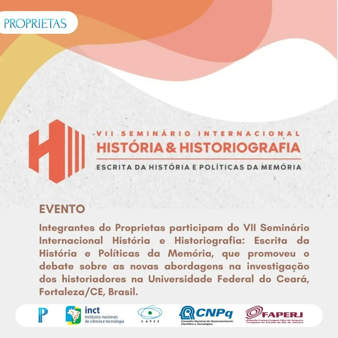 Em março, ocorreu o VII Seminário Internacional História e Historiografia: Escrita da História e Políticas da Memória. A fim de ampliar o diálogo entre pesquisadores do campo da História acerca do campo da investigação histórica.

Quer saber mais? Link na bio!