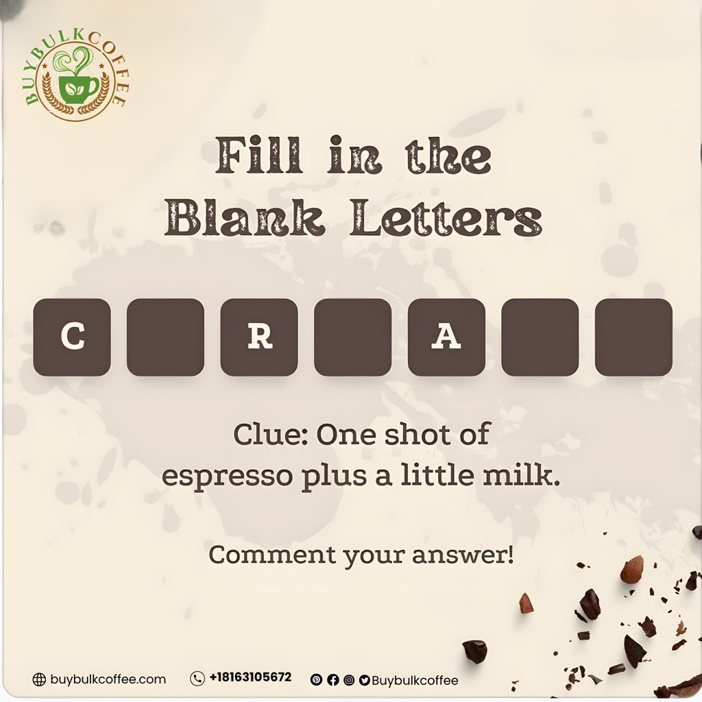 Fill in the blank
.
.
.
.
#coffeequoteoftheday #coffeequotesandme #coffeequotes☕️ #coffeequotes☕ #coffeequotes #coffeequiz #CoffeeQuiz #coffeejokes #coffeejoke #coffeecart #coffeeart #coffeeholic #coffeebreak #coffeehouse #coffeelover #coffeebeans #coffeeshop #coffeebreakla7