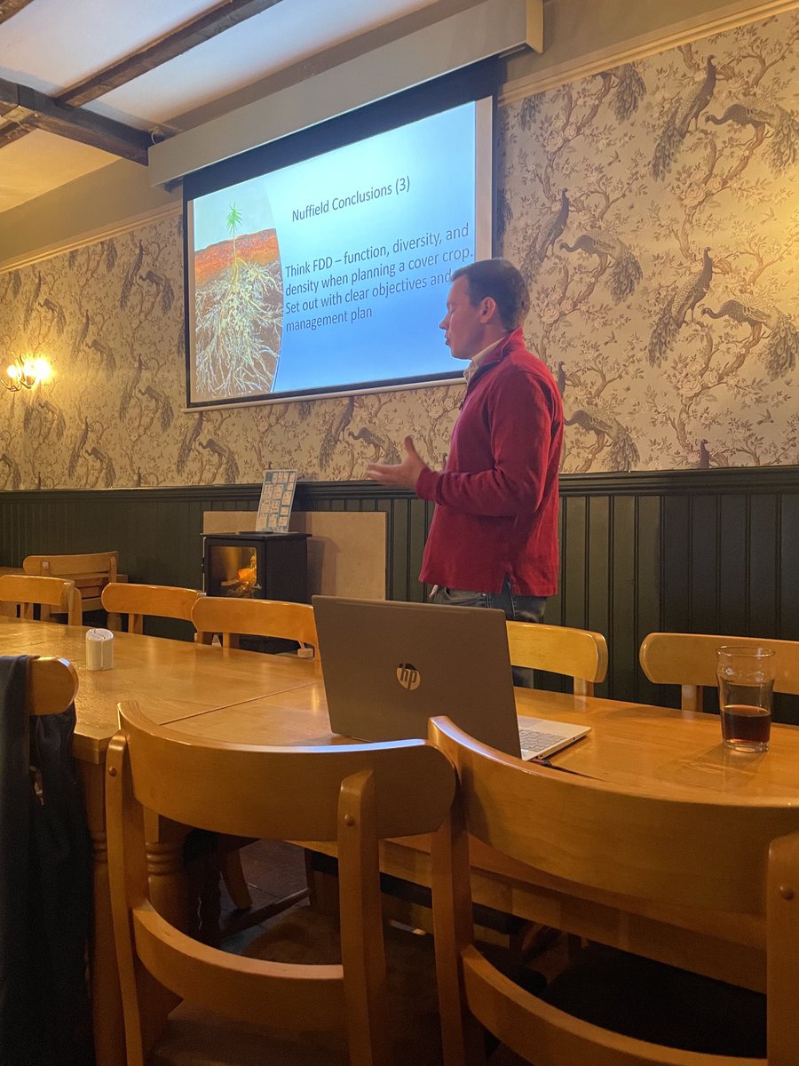 #kads March meeting with ⁦@tjcsimpson⁩ a practical solution to cover crops ⁦@NuffieldFarming⁩ presentation very informative evening and then to cap it a chat about the #spinerace