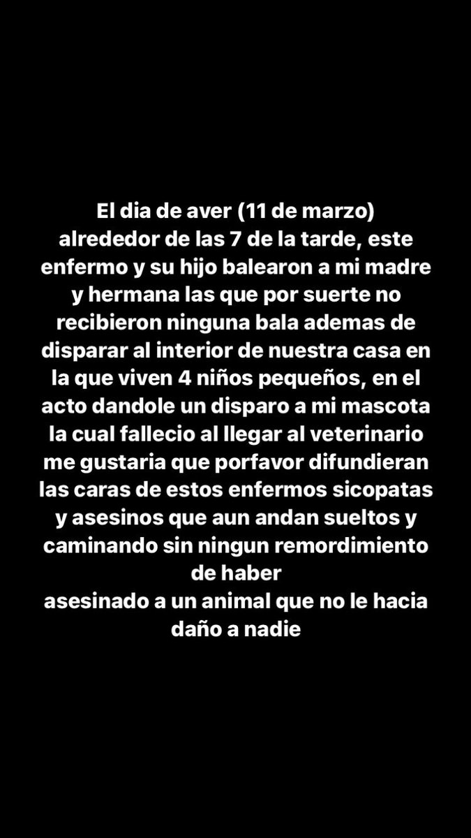 alienzxss's tweet photo. Por favor si pueden compartir la publicación para que estos asesinos no anden sueltos, Alejandro
Solano y su hijo Cristobal Solano agredieron a mi familia, rompieron el auto de mi papa y asesinaron a mi perrita que no causaba daño a nadie https://t.co/dc59vbeXlb