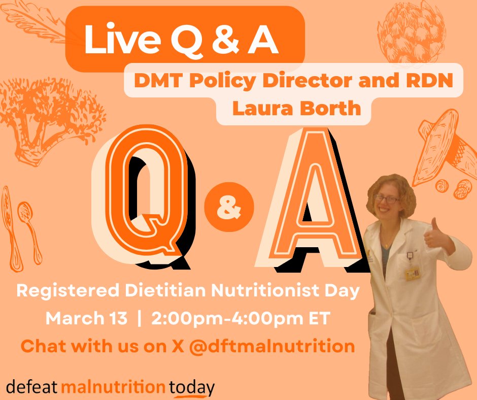 March 13 is Registered Dietitian Nutritionist Day🥗🍴🥼! Join us in celebrating from 2-4pm ET tomorrow for a live Q&amp;A with our Policy Director and #RDN Laura Borth. #NationalNutritionMonth #RDNday