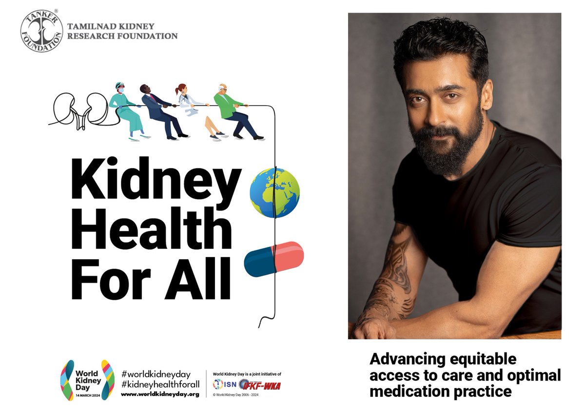 The 19th World Kidney Day will be observed in TN March 14, 2024. The call to action is ‘Kidney Health for All’ – ‘Advancing equitable access to care and optimal medication practice’. This is a joint initiative of ISN and IFKF-WKA. TANKER Foundation is a member of IFKF-WKA.