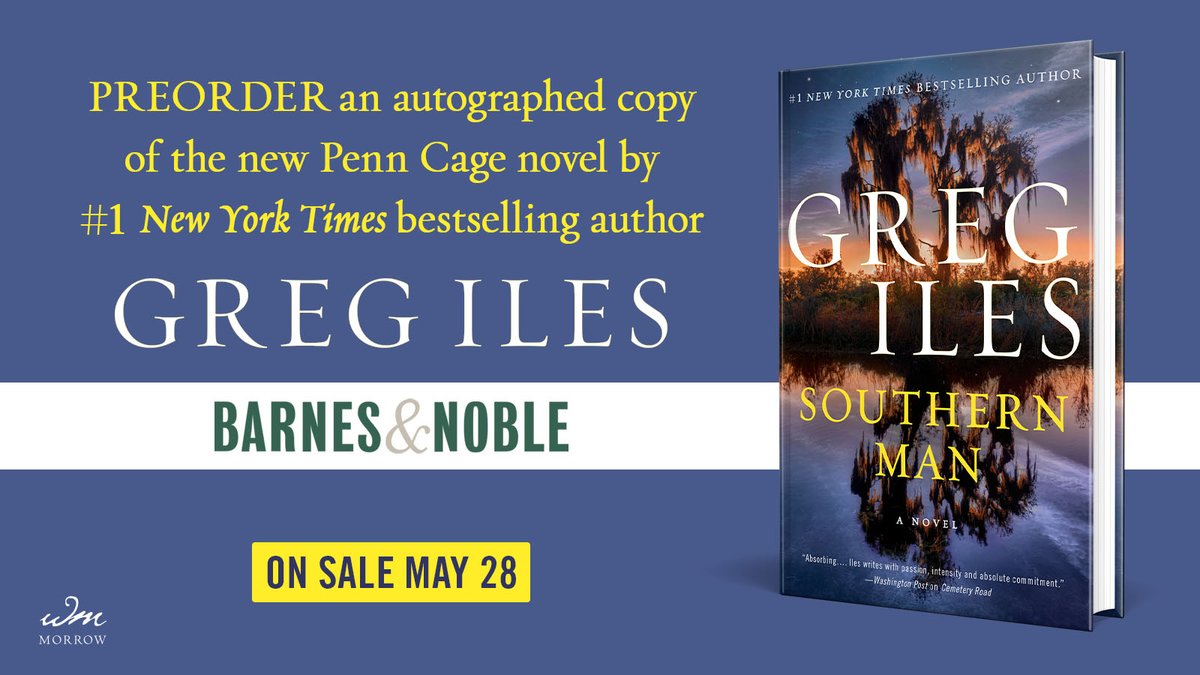 Don't forget to preorder a signed edition of Southern Man on Barnes & Noble (tinyurl.com/2tv2dyxa) or Books A Million (tinyurl.com/mr3b93ph) before it goes on sale May 28th! @BNBuzz @booksamillion