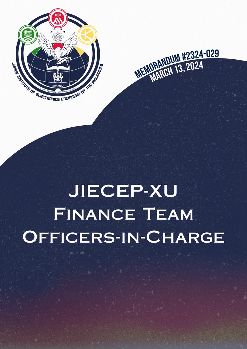 JIECEPXavier's tweet photo. [READ]

Memorandum 2324-029: JIECEP-XU Finance Team Officers-in-Charge

JIECEP-XU Memoranda: https://t.co/oXgtiJp5Vs https://t.co/gWBsb0Ztce