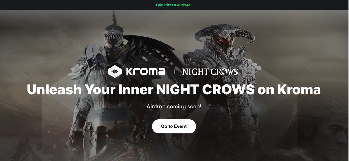 The first event for NIGHT CROWS is unveiled 🎉 Go to Event 👉 kroma.network/ecosystem/nigh… #NIGHTCROWS #KROMA