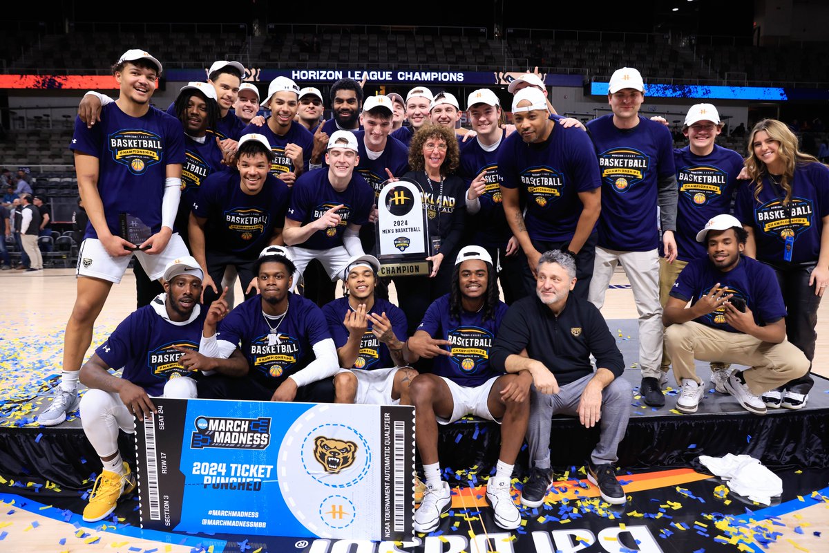 The 2024 <a href="/BarbasolShave/">Barbasol</a> #HLMBB Champions, <a href="/OaklandMBB/">Oakland Men's Basketball</a>!

#MarchStartsHere | #OurHorizon | <a href="/MarchMadnessMBB/">NCAA March Madness</a>