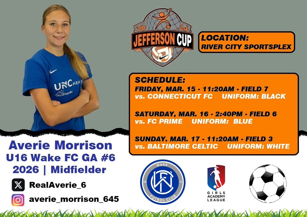 Ready to get back with my GA team for the Jeff Cup Girls Showcase this weekend!! @jeffersoncup @WakeFC2008GA @wakefutbol @ImCollegeSoccer @ImYouthSoccer @SoccerMomInt