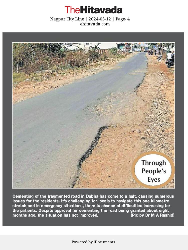 drtusharg's tweet photo. @ngpnmc @nitin_gadkari @VikasThakreINC @himalayainfra  With increasing development, new townships coming up, it's high time that 'Dabha Road' is cemented before the rainy season as it is in a very bad condition (from Kinkar Borewell towards Himalaya Sunshine) &amp; accident prone. https://t.co/5FmTpswnqc