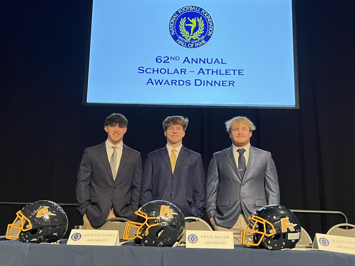 We were pleased to watch Jack, Chase, and Mason be honored at the 62nd National Football Foundation Toledo-Wistert Chapter Scholar-Athlete Awards Dinner this evening. The boys were honored for their good standing in the classroom, along with on the gridiron.
