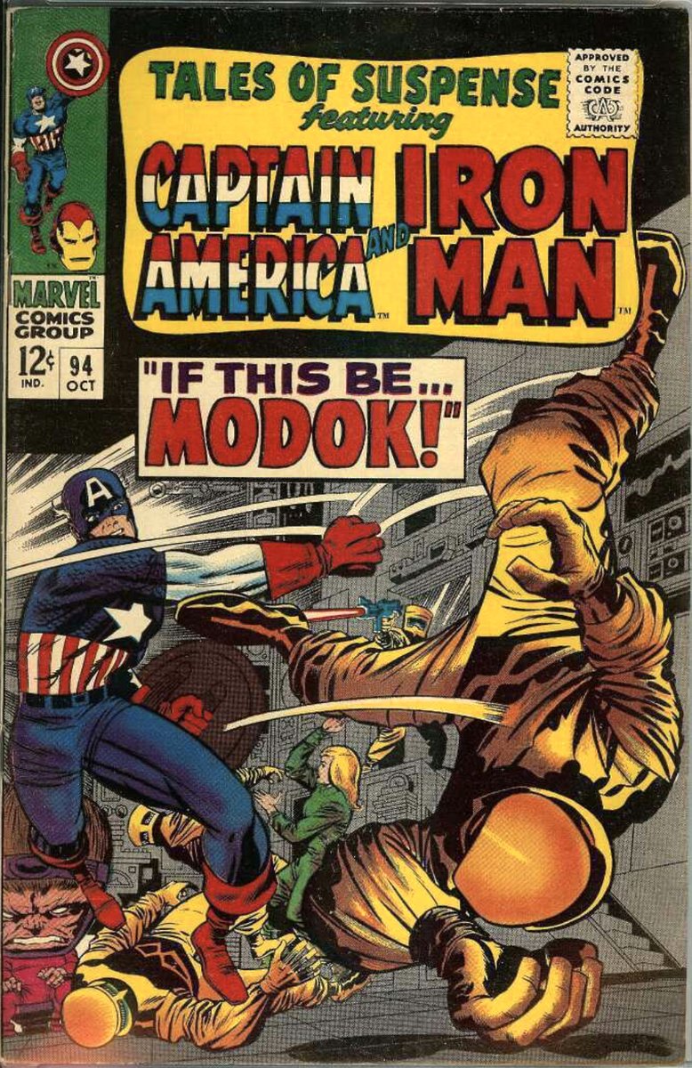 Loston_Wallace's tweet image. #TalesOfSuspense #CrimsonDynamo #MODOK Three issues of TALES OF SUSPENSE in my collection that feature 1st appearances.  #46 is the first appearance of the Crimson Dynamo. #93 is the 1st "cameo of MODOK, and #94 the first full appearance!