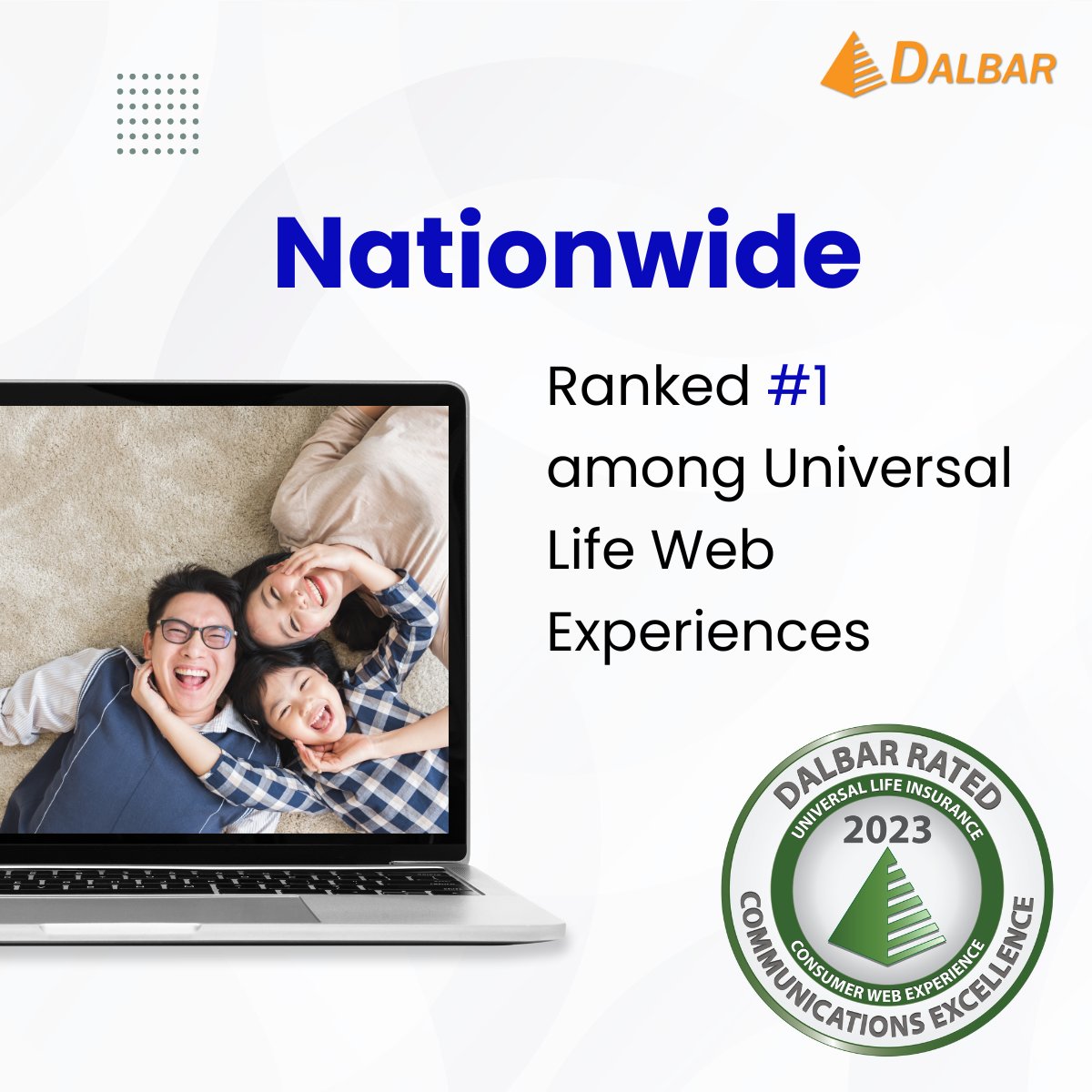 Congratulations to @Nationwide for having the top ranked Universal Life Insurance website and and earning the 2023 Communications Excellence Seal for Universal Life Consumer Web Experience for best-in-class service! #lifeinsurance #onlineexperience #customerservice #dalbar