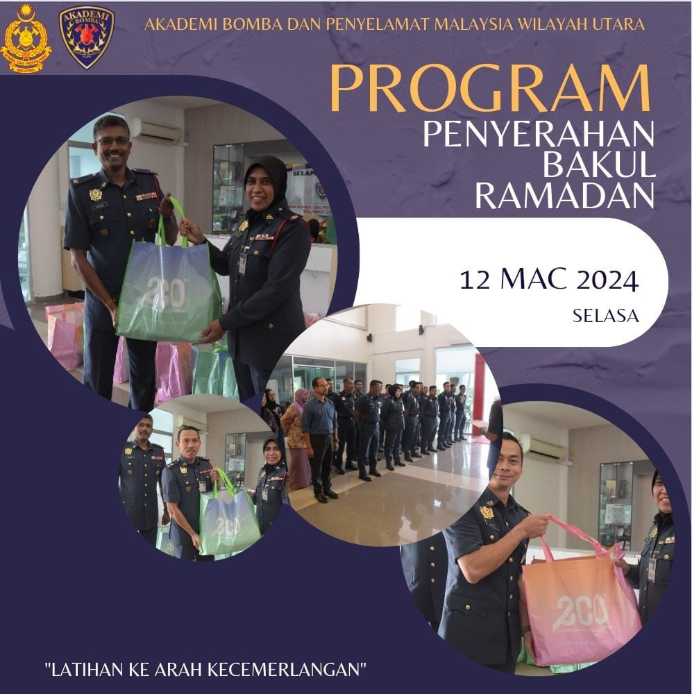 ABPMWUtara's tweet photo. Kelab Sukan, Kebajikan &amp; Kebudayaan (KSKK) Akademi Bomba Wilayah Utara melalui Timbalan Yang Dipertua KSKK, PgKB II Zahiha binti Haji Mohd Nor telah menyerahkan Bakul Ramadan kepada ahli² kelab iaitu dari kalangan staf ABPM Wilayah Utara. https://t.co/nBwktJU1Cr