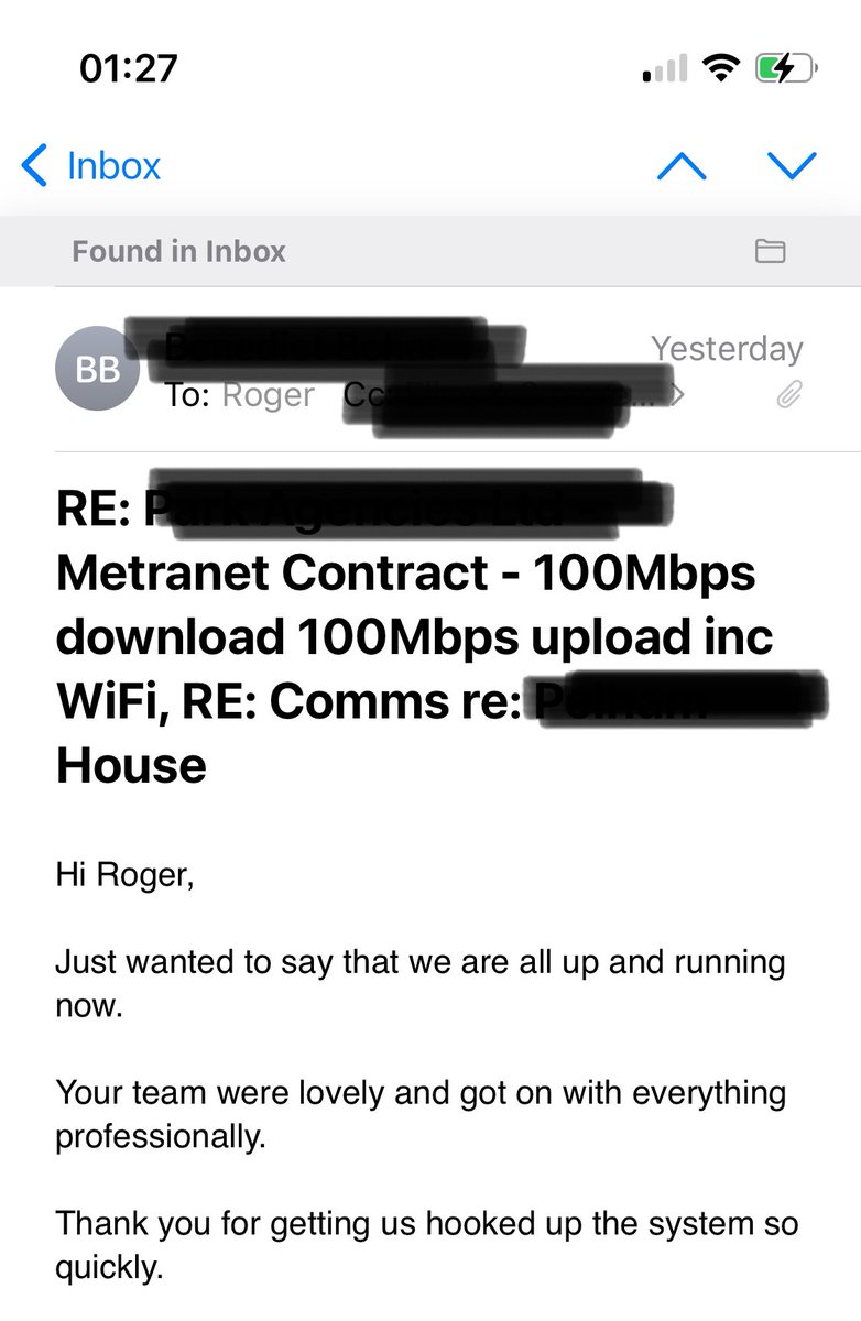 Nice customer feedback.