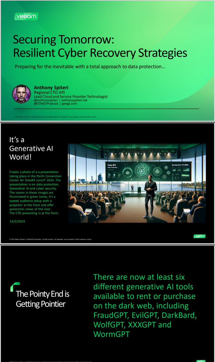 Looking forward to presenting this <a href="/Data3Limited/">Data#3 Ltd (ASX:DTL)</a> #JuiceIT later today in Perth… been saying for a while that the pointy end of the stick is getting pointier with generative AI tooling in play when it comes to securing your data!