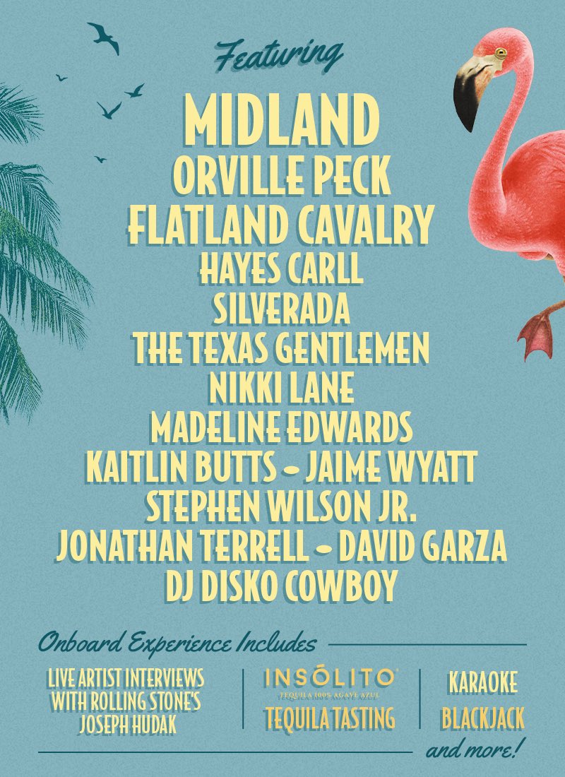 We’re counting down to The Last Resort Cruise🛳️🐊🐊🐊 There’s still time grab some pals and book your cabins. Join us for this all star lineup April 1-5 departing Miami to a private island in the Bahamas. Head to midlandcruise.com let’s party 🍹🍹