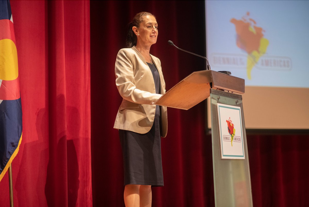 Mexico stands on the brink of electing its first female president, kicking off campaigns for a historic vote. Claudia Sheinbaum (pictured above at the Biennial's 2022 Mexico City Americas Summit) leads the pack with a 59% vote according to a February poll. 🇲🇽 #MexicoElections