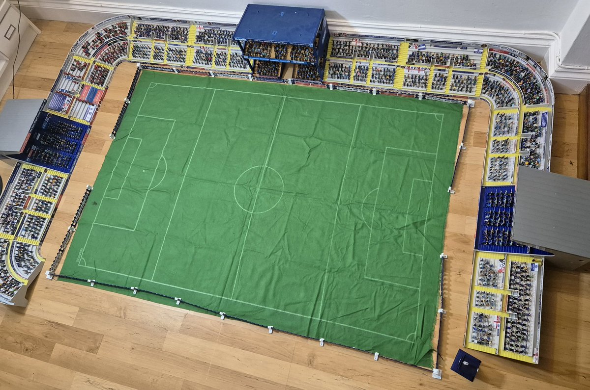 SubbuteoYeltz's tweet photo. The New @MapeiUKLtd Grove at @halesowentownfc is taking shape slowly. Just playing about with some of the stands and they may move position in the final lay out. ##uptheyeltz ##subbuteoyeltz https://t.co/lJIKk3PyM5