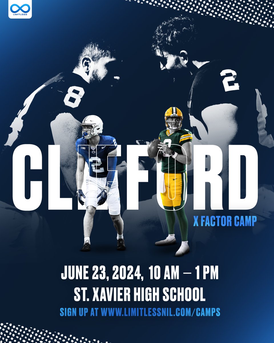 The Clifford brothers are returning for Round✌️in Cincinnati, OH this June! Get ready for the Clifford X Factor camp with @seancliff14 and @liamcliff7📍 Register ➞ limitlessnil.com/camps