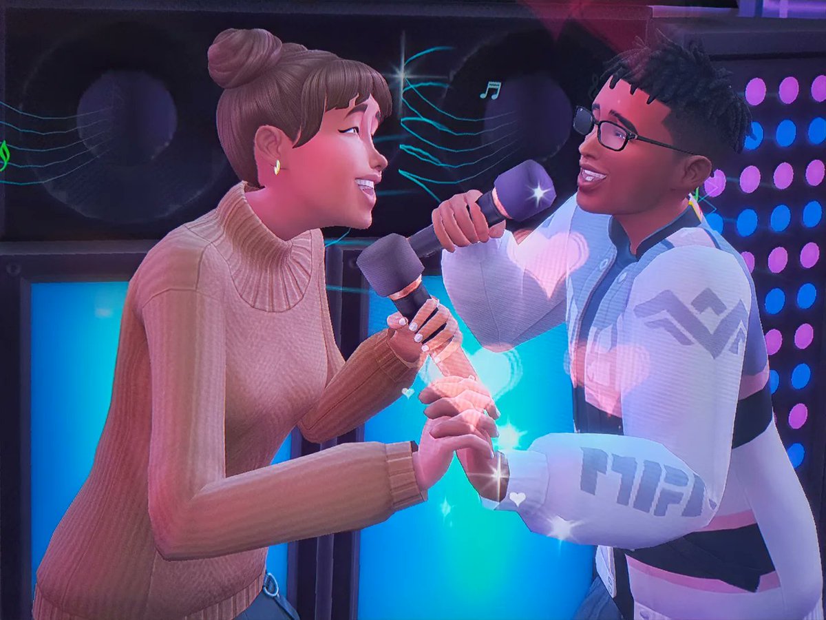 Benquisha20's tweet photo. Thalia went on a date with Jamari Pearson. They hit it off. They played video games (something they have in common) sang karaoke, had drinks, and just had fun getting to know eachother.
@thesims #simstories #thesims4 #sims4legacy #sims4stories #growingtogether #Legacy https://t.co/fJqyhGVSLx