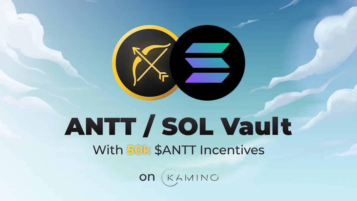 AntaraTheGame's tweet photo. Our $ANTT vault on 
@KaminoFinance is now live, with incentives of 50,000 $ANTT currently available. 

Find out more below! 

$SOL 

https://t.co/MFggMC4X7K https://t.co/pLRS3fM2nk