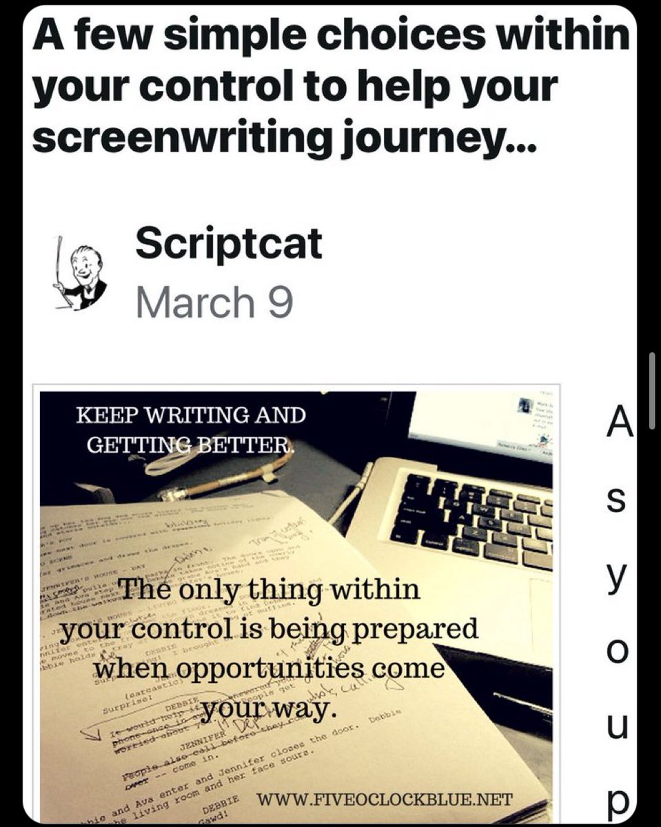 New post on #screenwriting blog MY BLANK PAGE: scriptcat.wordpress.com/2024/03/09/a-f…