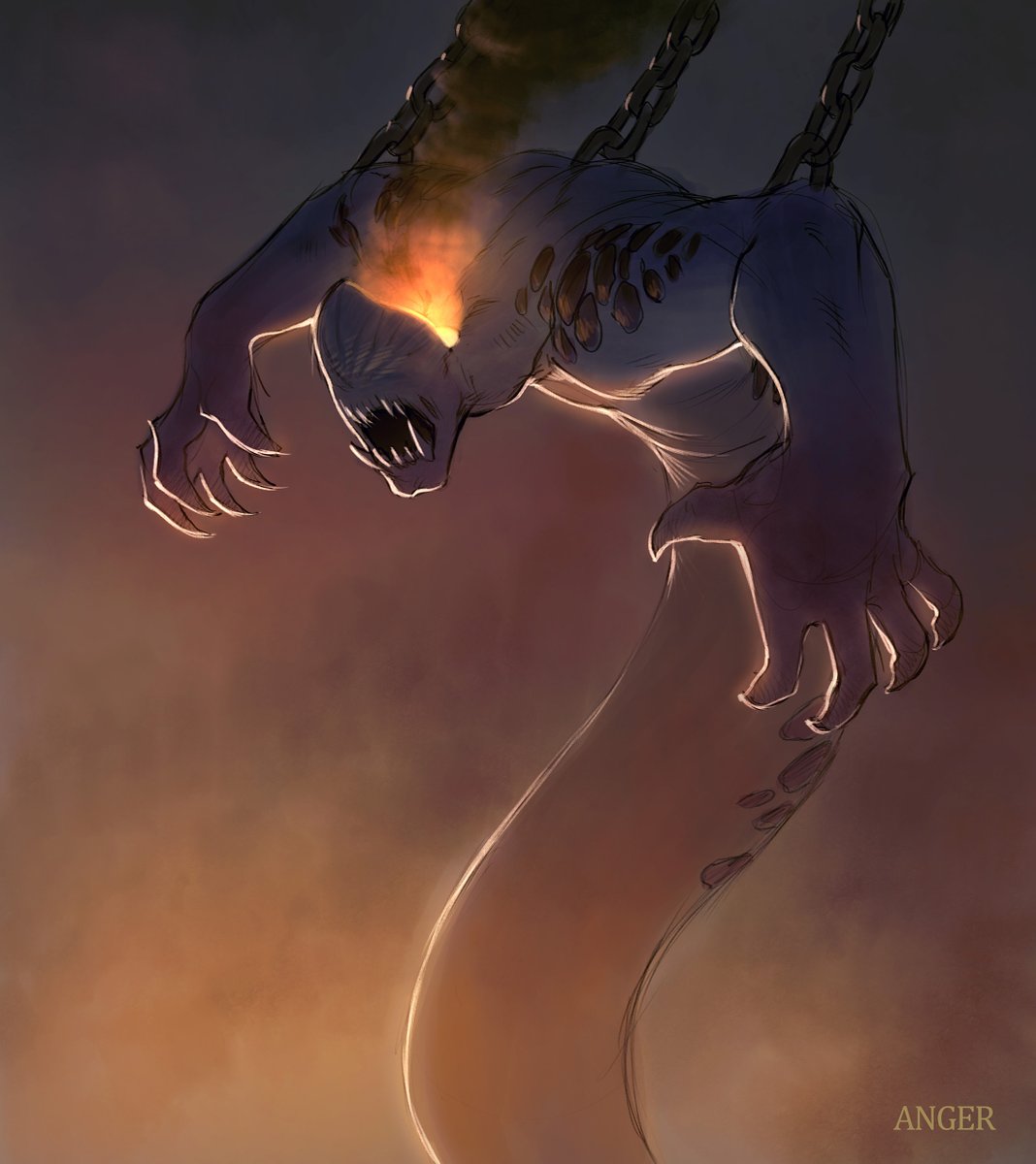 「5 Demons, one for each stage of grief5 D」|Ursula Doradaのイラスト