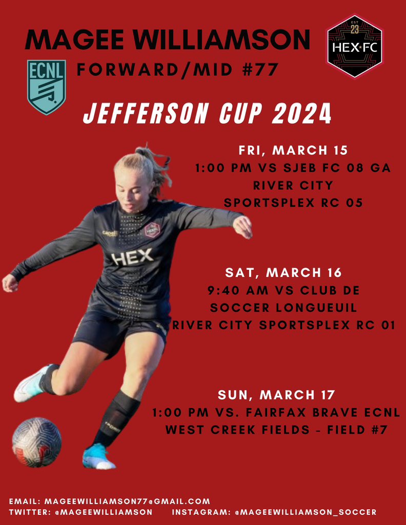 Schedule For Jeff Cup!!