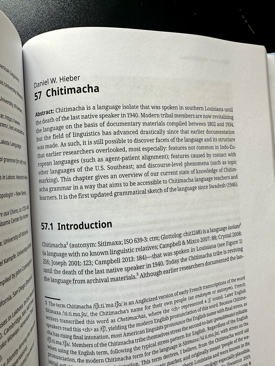 lingdiscovery's tweet image. Just received a physical copy of my chapter on Chitimacha!

You can download a preprint here:
researchgate.net/publication/33…

Or buy a copy here (warning: $$$$)
amzn.to/49P0yk6