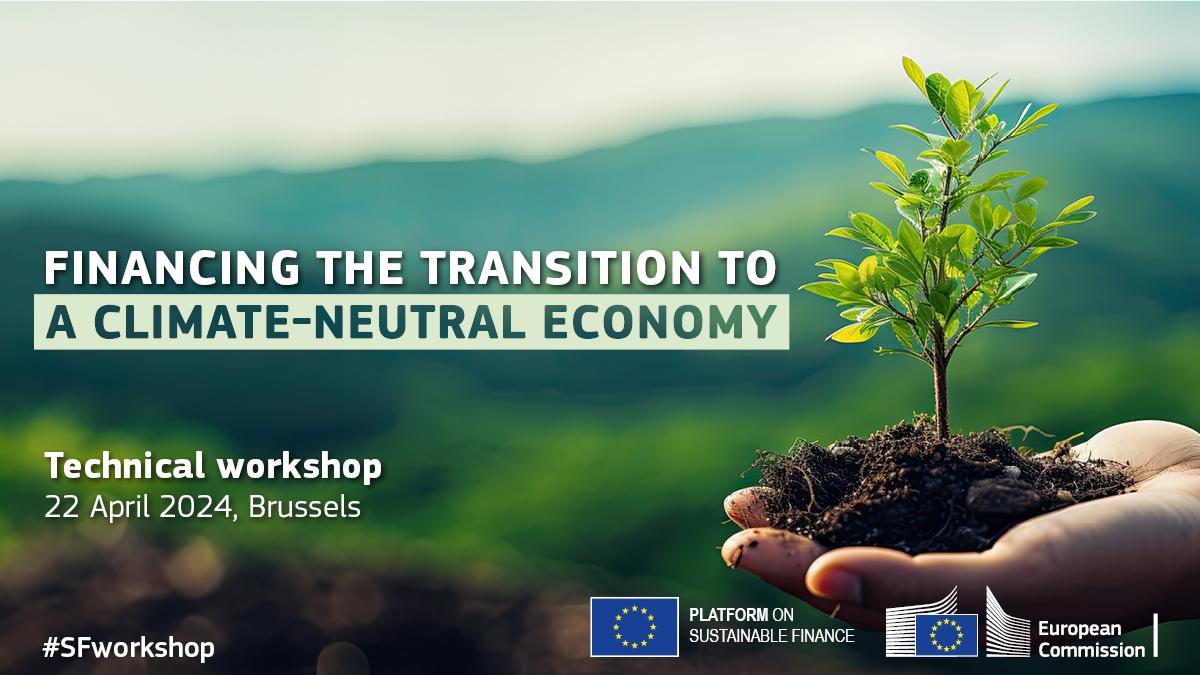 📢🗓️ Save the date: 2️⃣2️⃣ APRIL Workshop on Financing the transition to a climate-neutral economy. ❇️ Opportunities & uptake of the EU sustainable finance toolkit on the ground ❇️ Progress of the Platform’s work ❇️ Transition finance & planning 👉 europa.eu/!3qjmRt