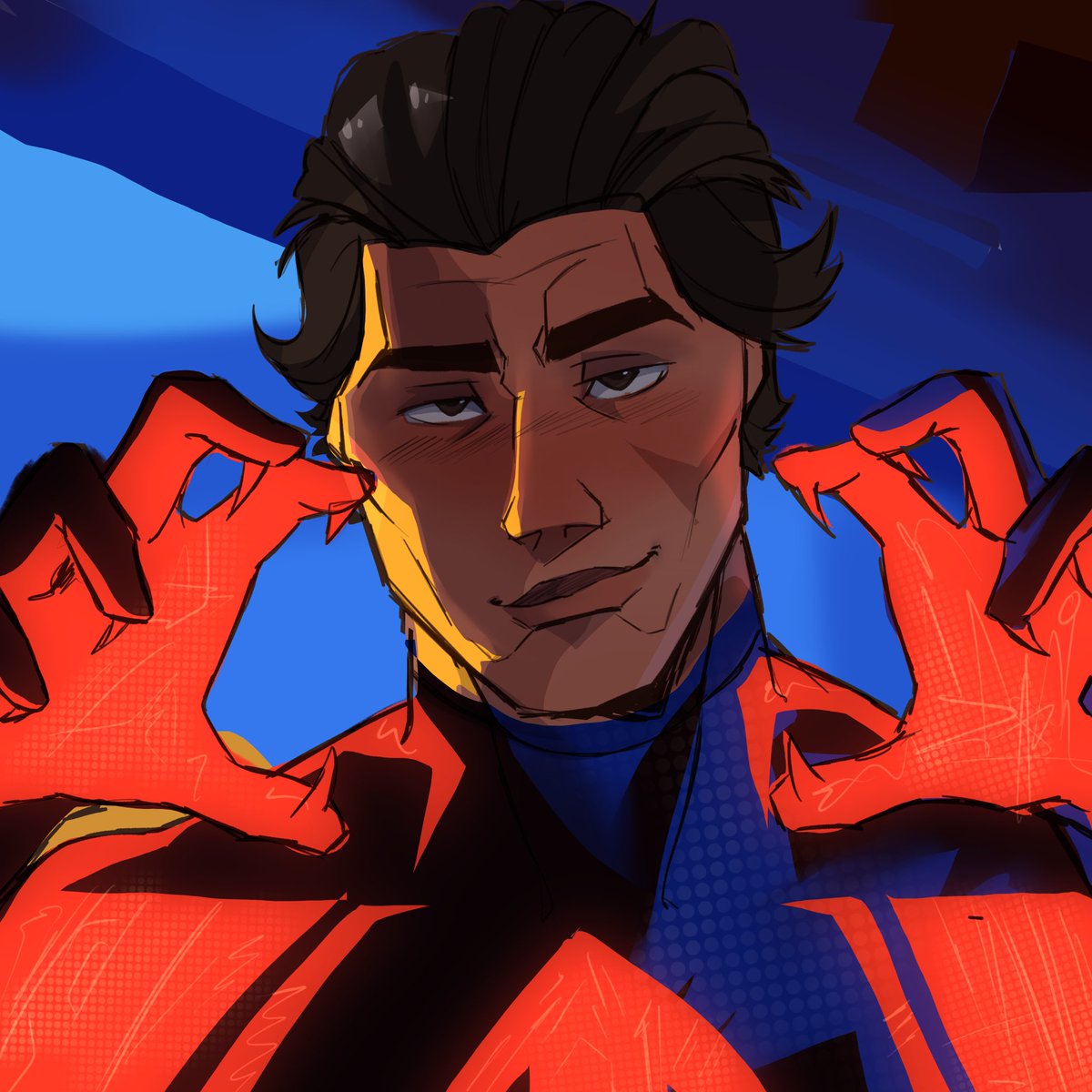 Miguel doodle. Saw an edit and did like a quick study to get the vibes goin 
#MiguelOHara #migueloharafanart
