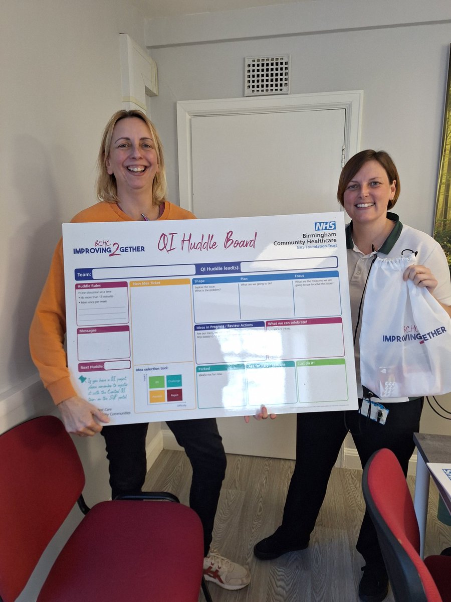 2getherBchc's tweet photo. Ward 8 and Ward 9 have received their QI Huddle Boards and have joined the QI Huddle family. Excited to see your quality improvement ideas. @bhamcommunity @violah31 @Debrob701 #improving2gether #I2G #QIHuddle #QualityImprovements https://t.co/TEDkPARTHR
