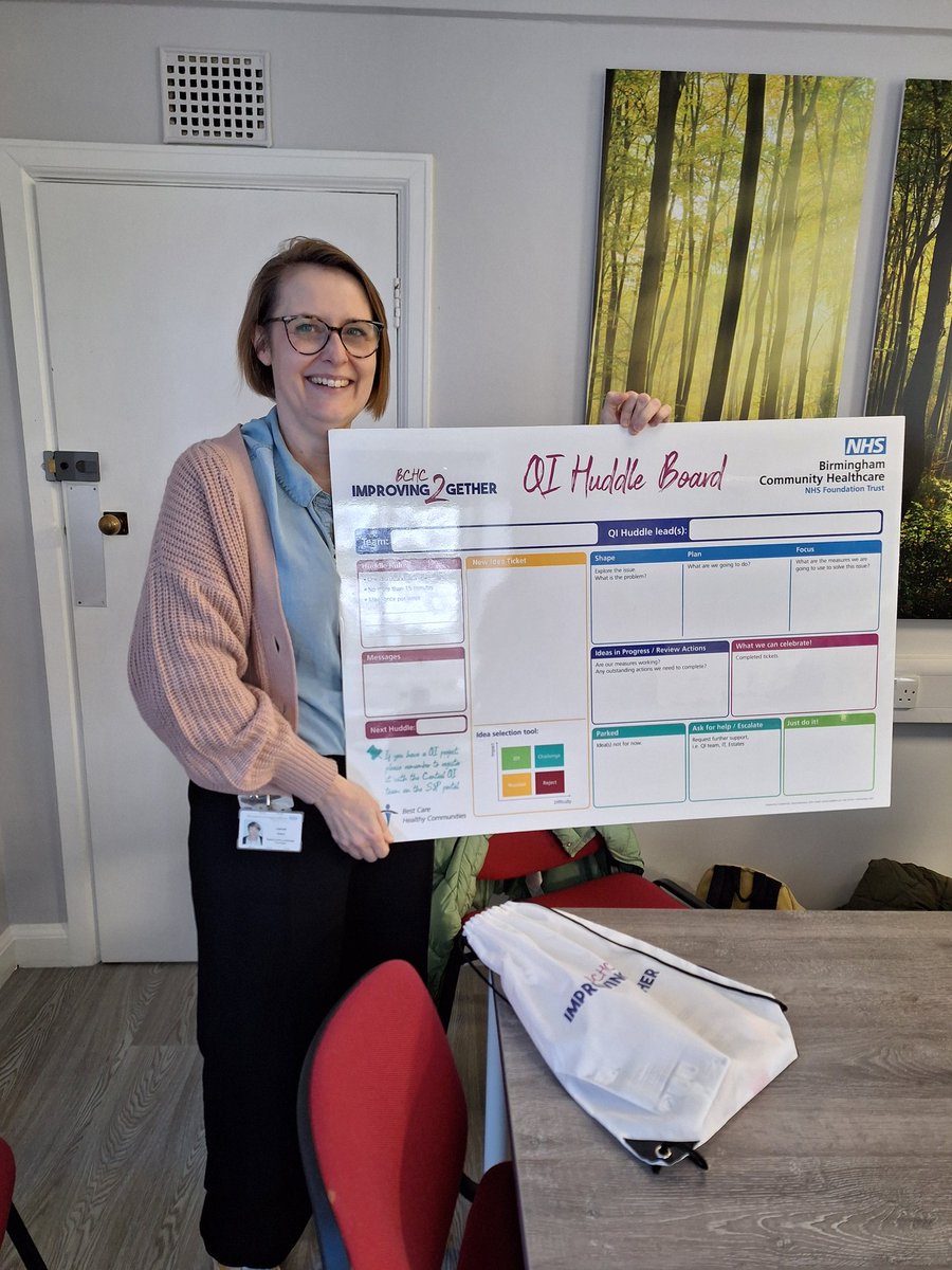 Ward 8 and Ward 9 have received their QI Huddle Boards and have joined the QI Huddle family. Excited to see your quality improvement ideas. @bhamcommunity @violah31 @Debrob701 #improving2gether #I2G #QIHuddle #QualityImprovements