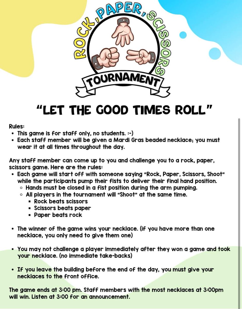 Esther Loor (@esloor) on Twitter photo Congratulations to <a href="/Ms_Evans19/">Victoria Stevens</a> for winning our staff Rock, Paper, Scissors tournament! Who says games are only for the students?! 😁 Congratulations to <a href="/Ms_Evans19/">Victoria Stevens</a> for winning our staff Rock, Paper, Scissors tournament! Who says games are only for the students?! 😁