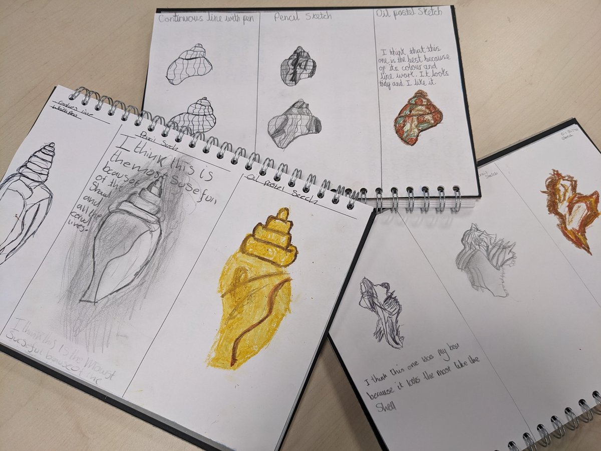 Excellent observational drawings by our Year Six children. Some of us enjoyed using continuous line for our first sketch more than others! <a href="/Y6Pont/">Y6 Pont</a> <a href="/primarypont/">Ponteland Primary</a>
