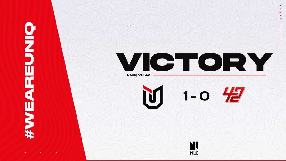 In decisive fashion we overcome <a href="/42Gaming_/">42 Gaming</a> in tonight’s game of <a href="/NLClol/">Arozzi NLC</a> Div 2 👏 

A very important win for us! Looking forward to more important wins next week 💪

🔴 ⚫️ ⚪️

#WeAreUniQ